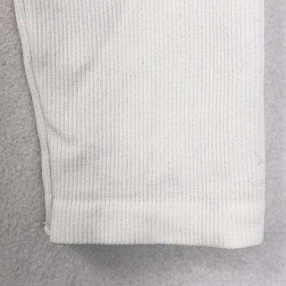 ANWND Women's White Long Sleeve Rib Knit Cropped Top with String Tie - S/M - Picture 8 of 15